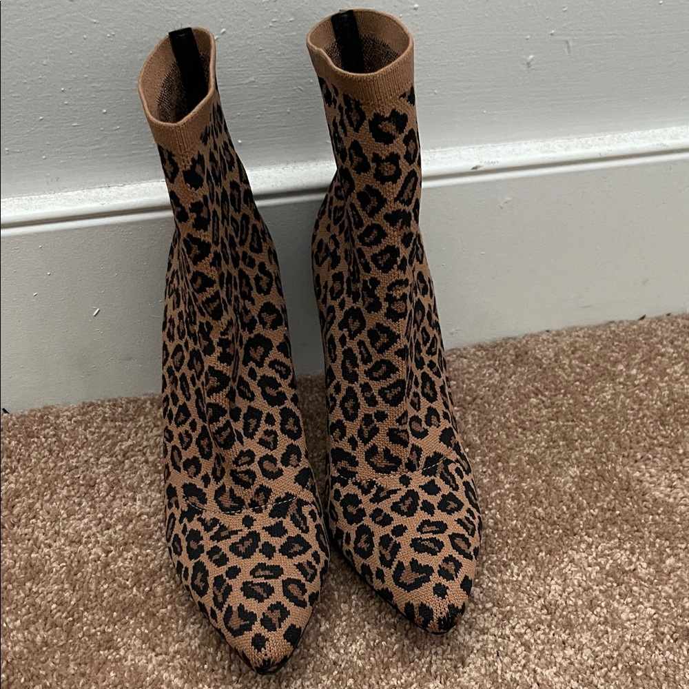 MIA Brown and Black Leopard Ankle Booties